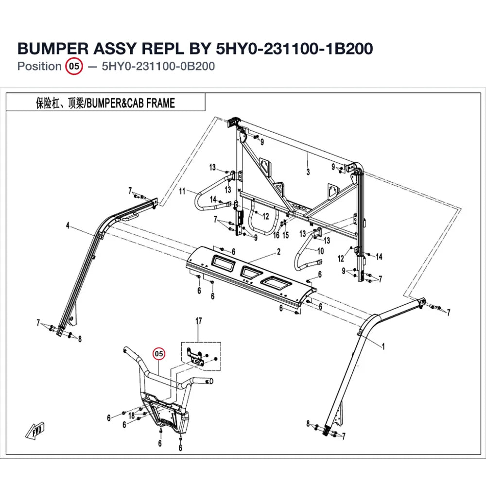 BUMPER ASSY REPL BY 5HY0-231100-1B200 product image