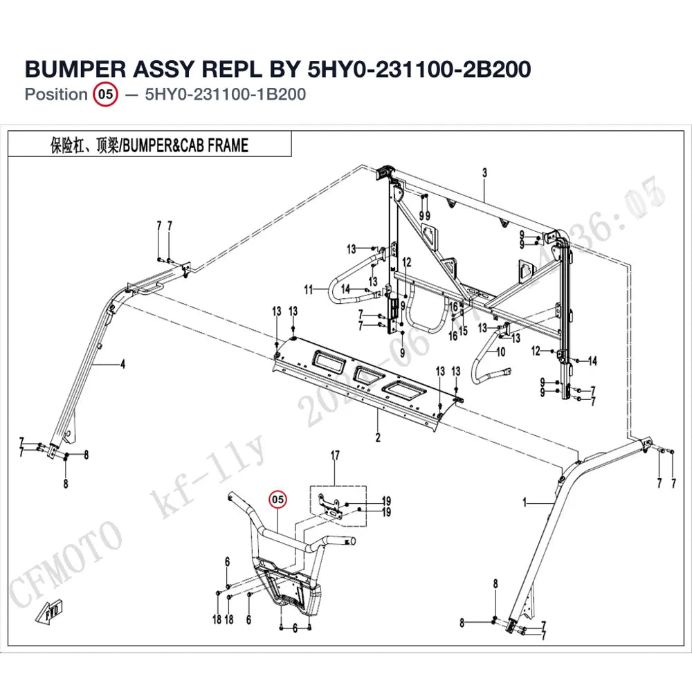 BUMPER ASSY REPL BY 5HY0-231100-2B200 product image