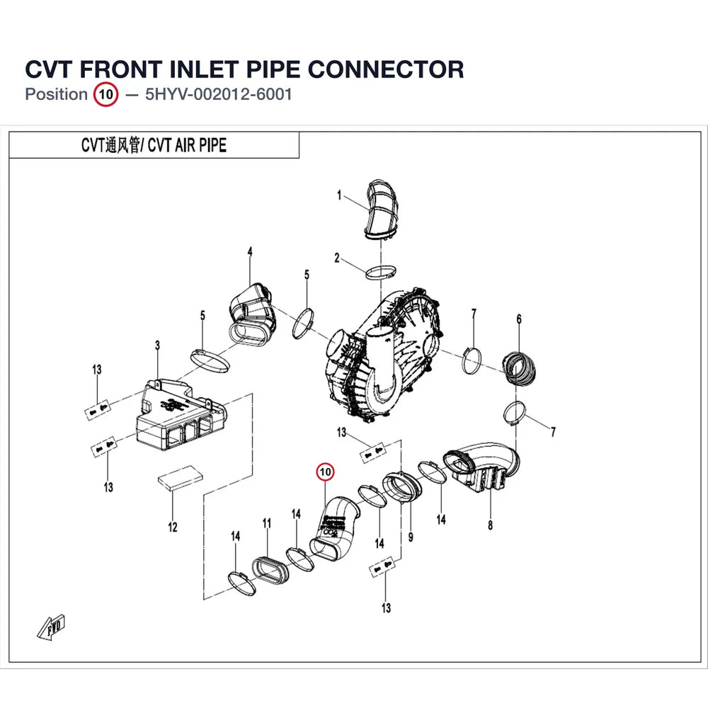 CVT FRONT INLET PIPE CONNECTOR product image