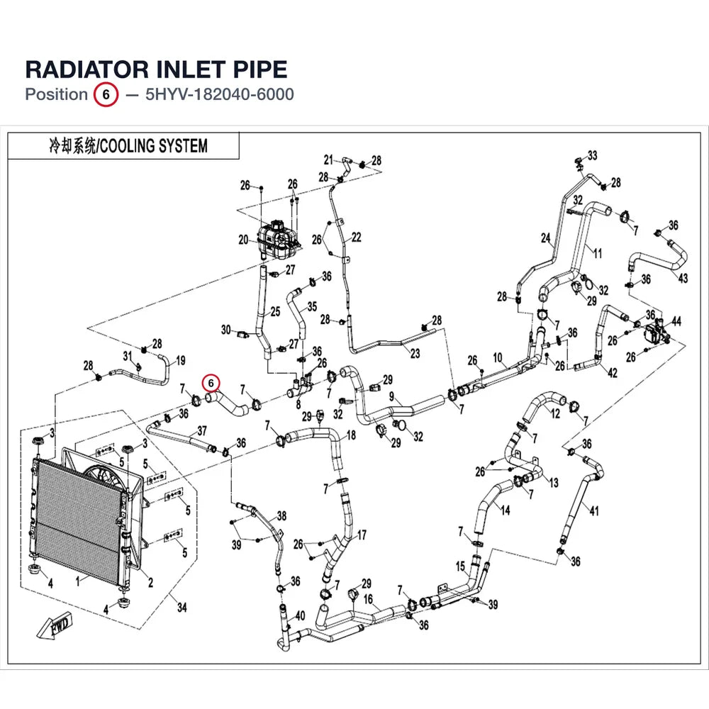 RADIATOR INLET PIPE product image