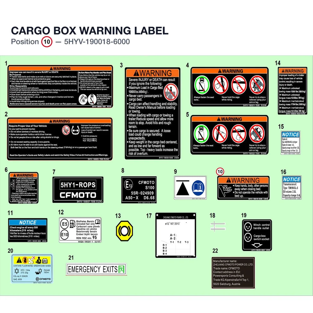 CARGO BOX WARNING LABEL product image