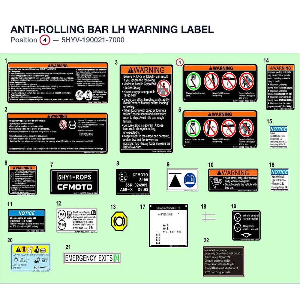 ANTI-ROLLING BAR LH WARNING LABEL product image
