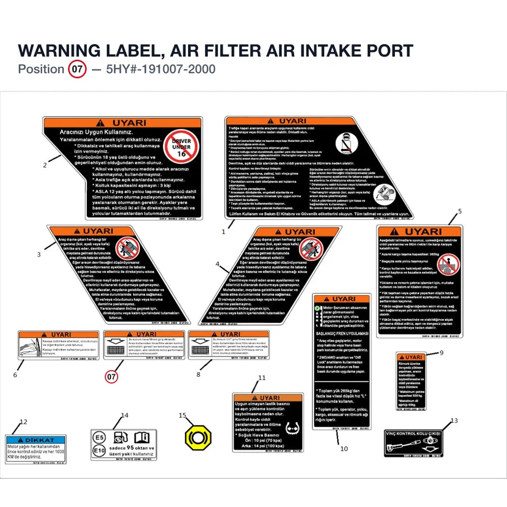 WARNING LABEL, AIR FILTER AIR INTAKE PORT product image