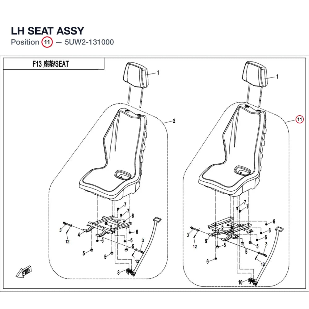 LH SEAT ASSY product image