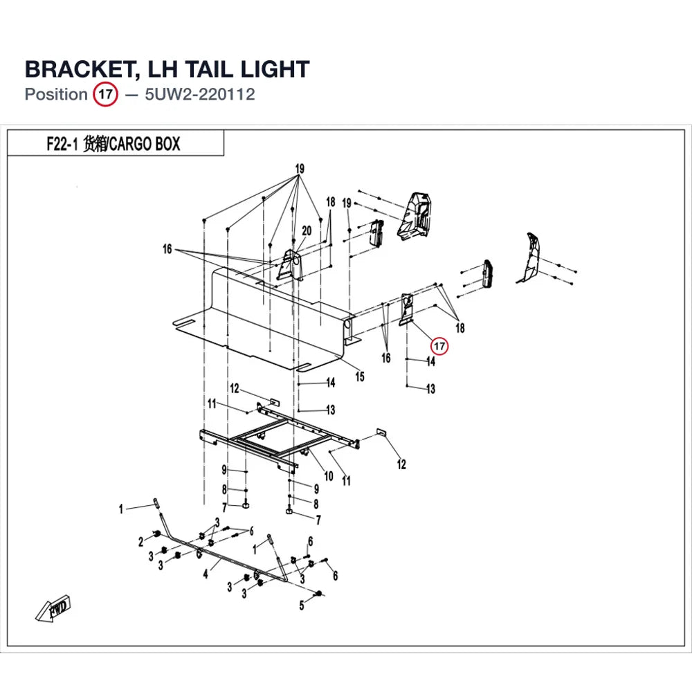 BRACKET, LH TAIL LIGHT product image