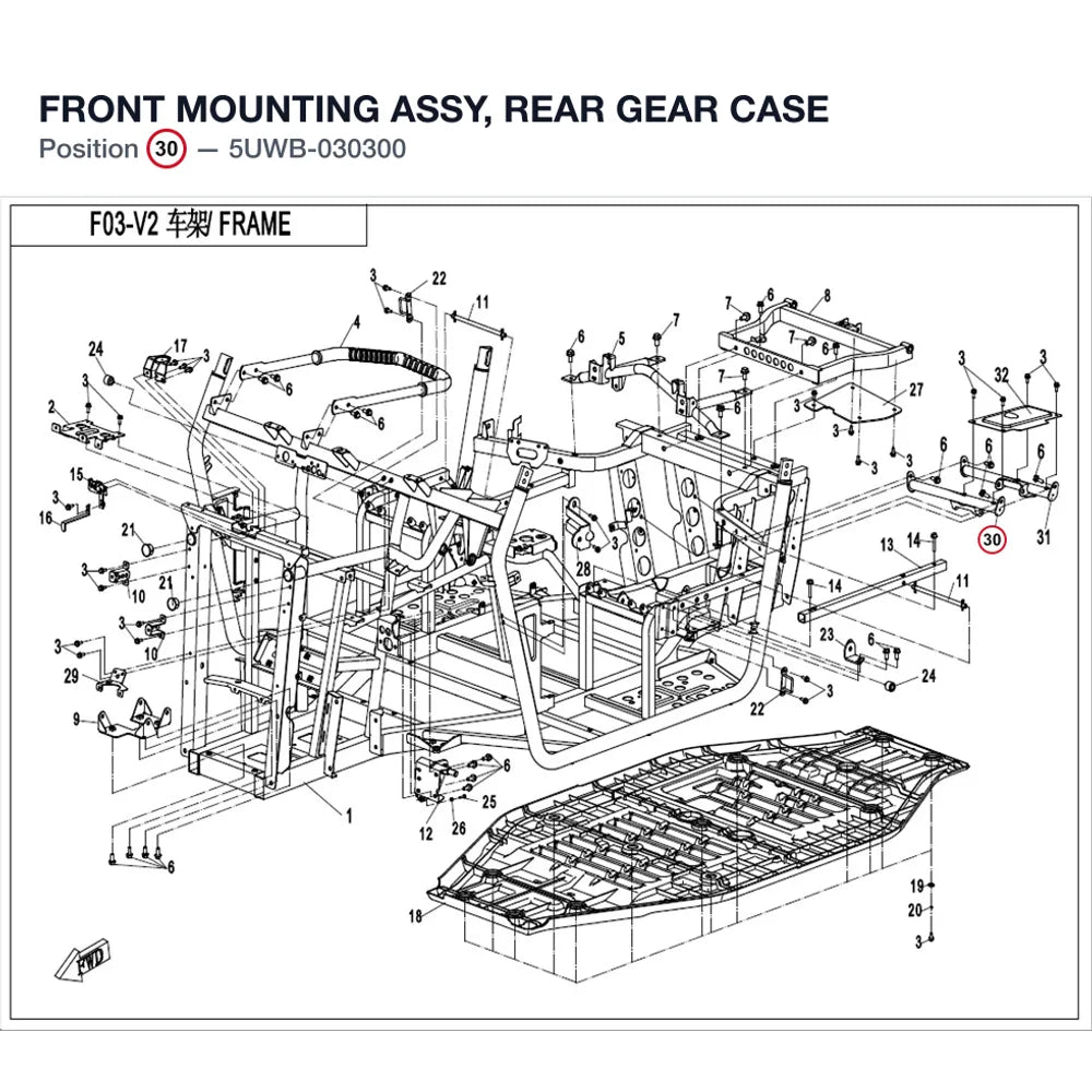 FRONT MOUNTING ASSY, REAR GEAR CASE product image