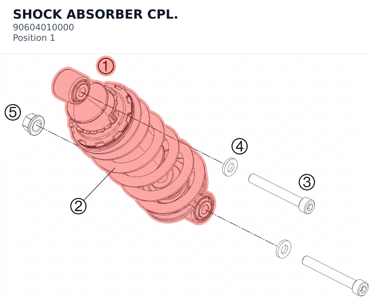 Diagram preview: SHOCK ABSORBER CPL. (90604010000)