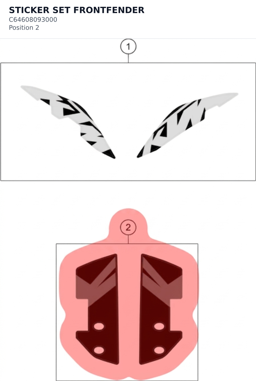 Diagram preview: STICKER SET FRONTFENDER (C64608093000)
