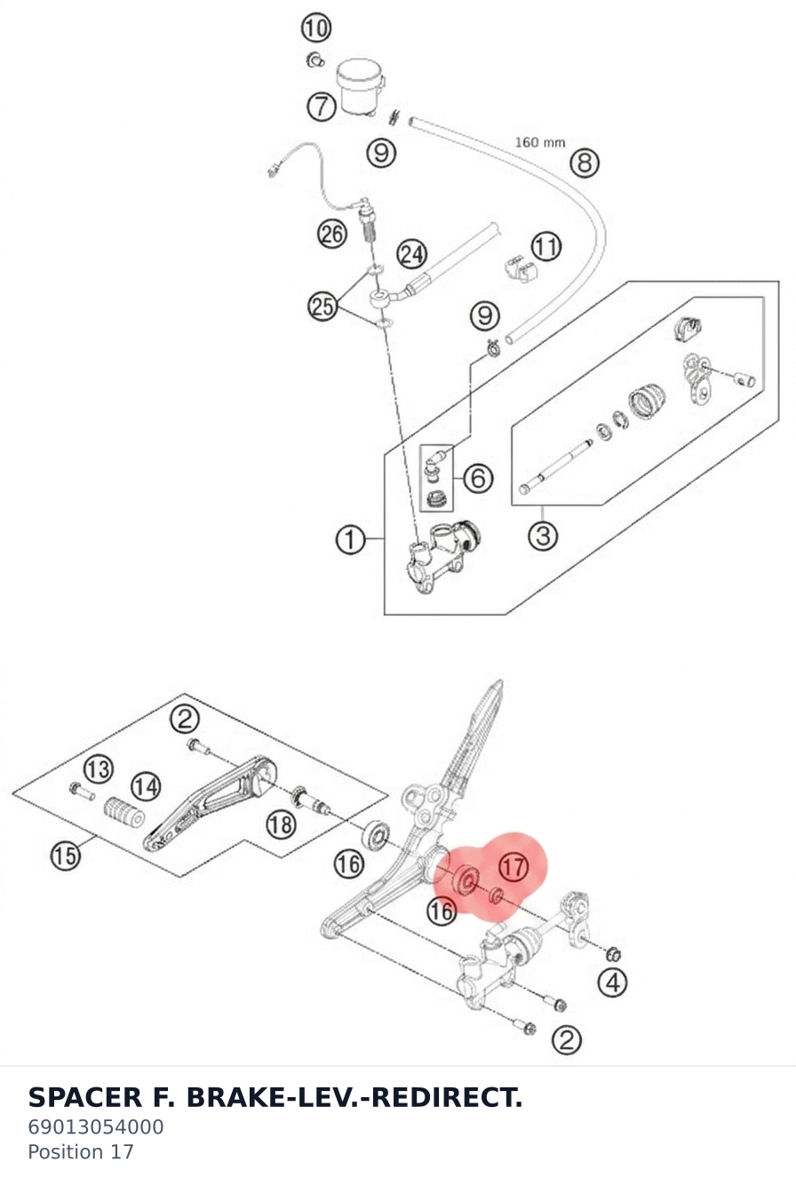 Diagram preview: SPACER F. BRAKE-LEV.-REDIRECT. (69013054000)