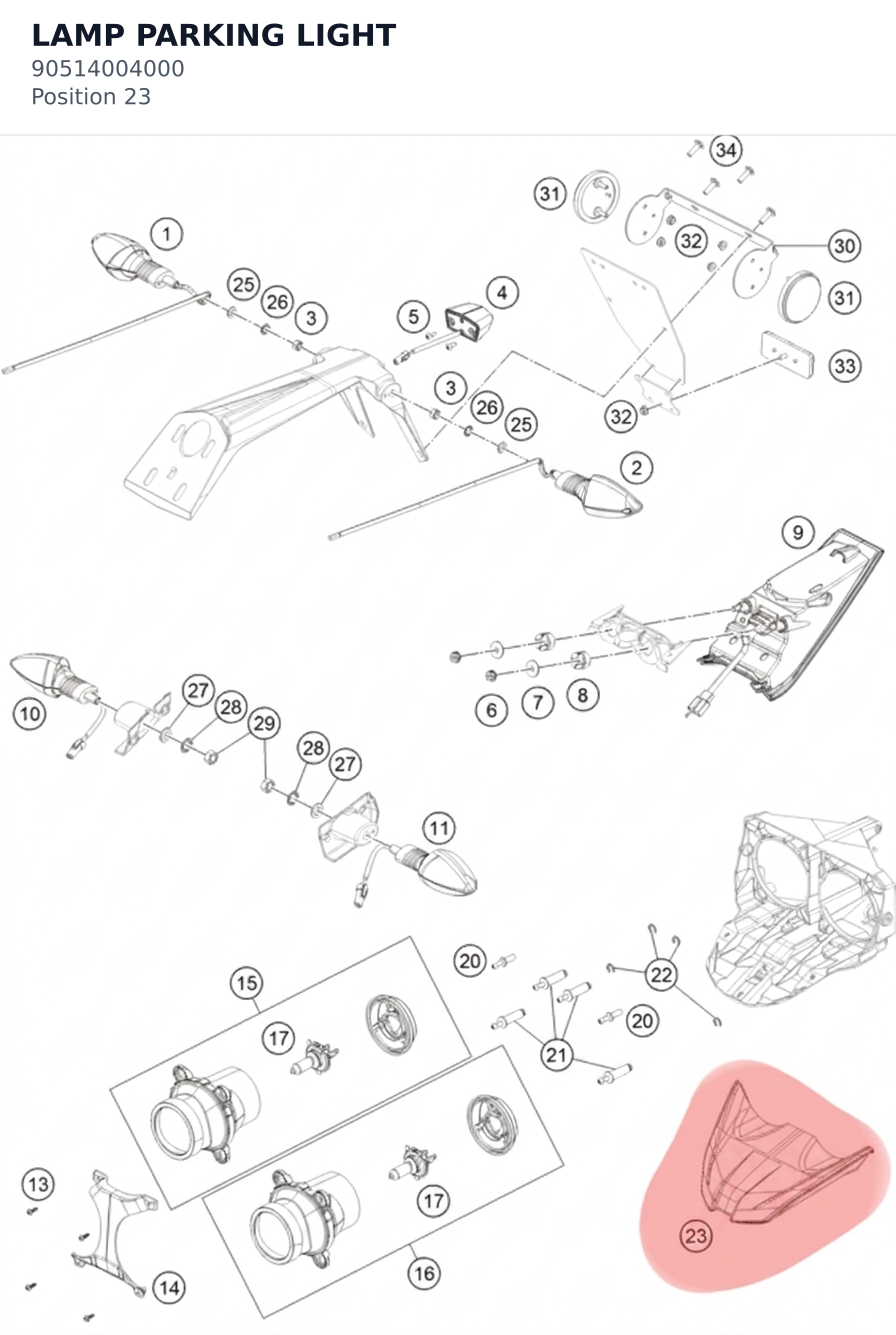 Diagram preview: LAMP PARKING LIGHT (90514004000)
