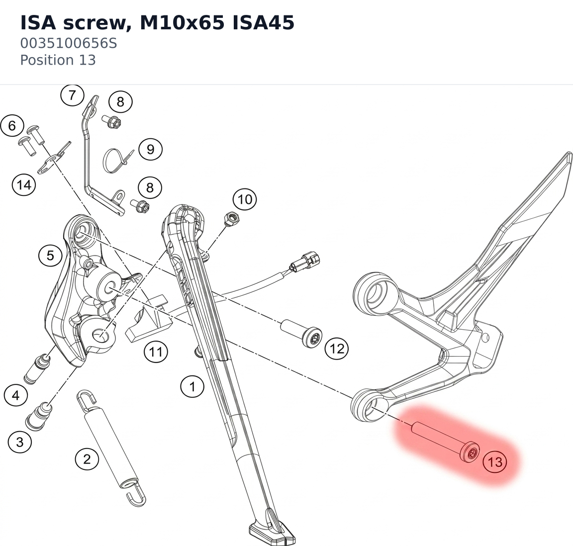 Diagram preview: ISA screw, M10x65 ISA45 (0035100656S)