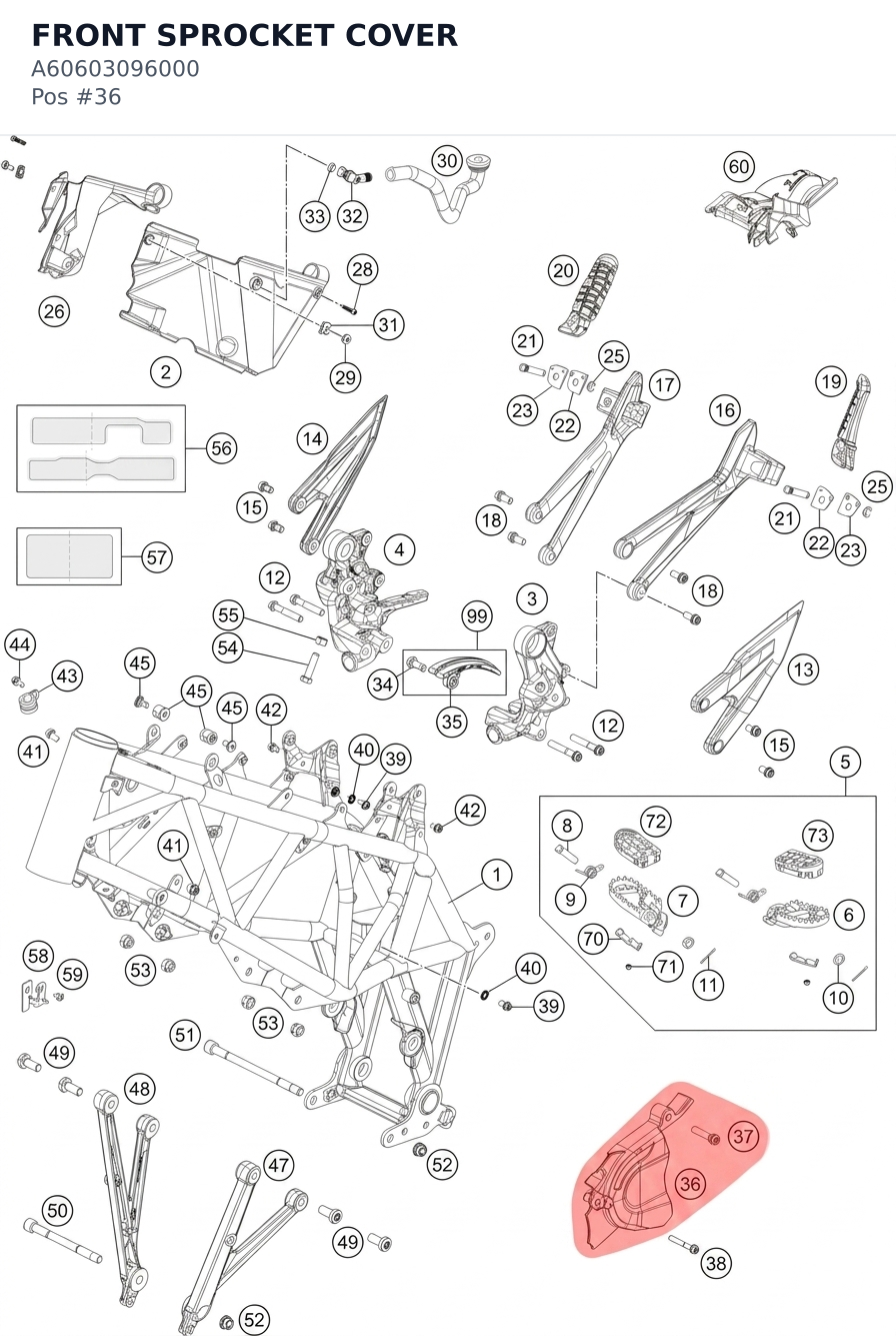 Diagram preview: FRONT SPROCKET COVER (A60603096000)
