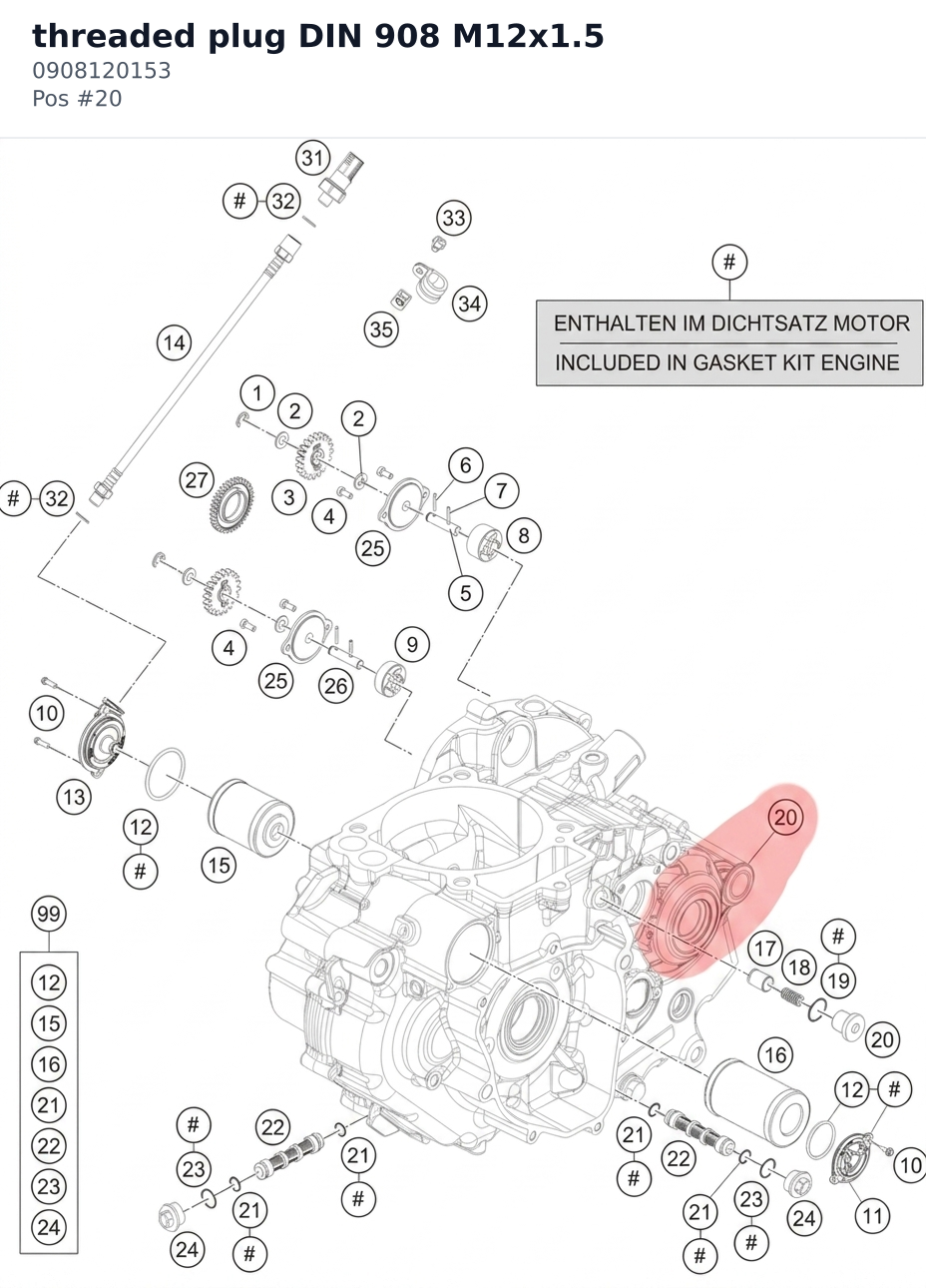 Diagram preview: threaded plug DIN 908 M12x1.5 (0908120153)