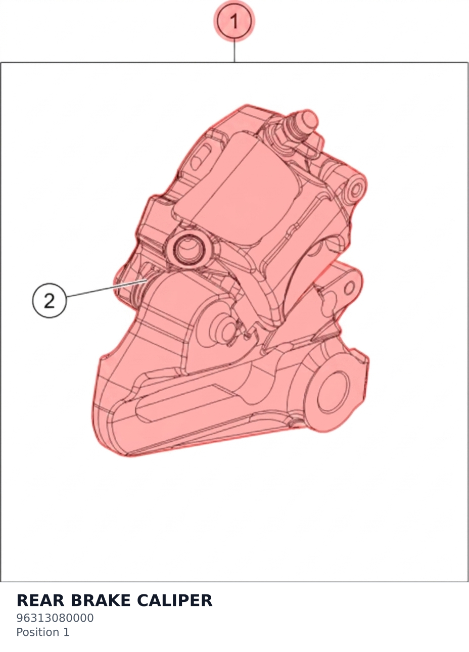 Diagram preview: REAR BRAKE CALIPER (96313080000)