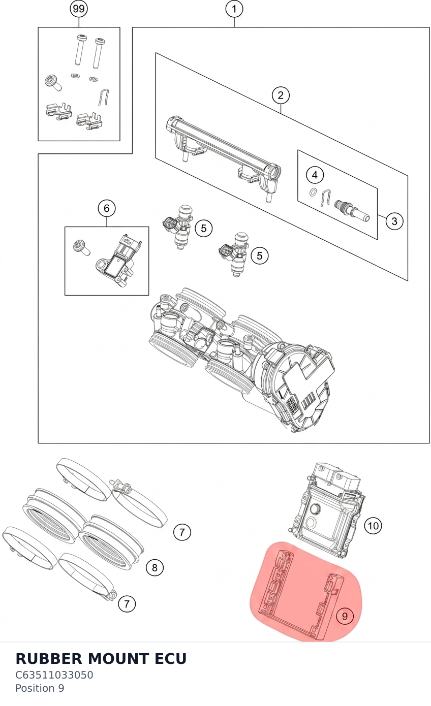 Diagram preview: RUBBER MOUNT ECU (C63511033050)