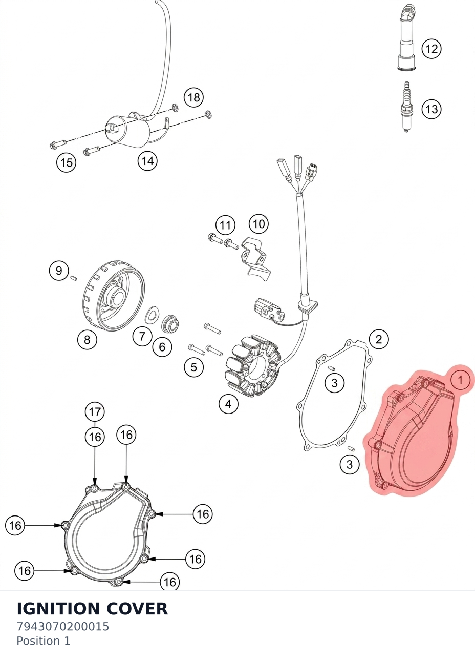 Diagram preview: IGNITION COVER (7943070200015)
