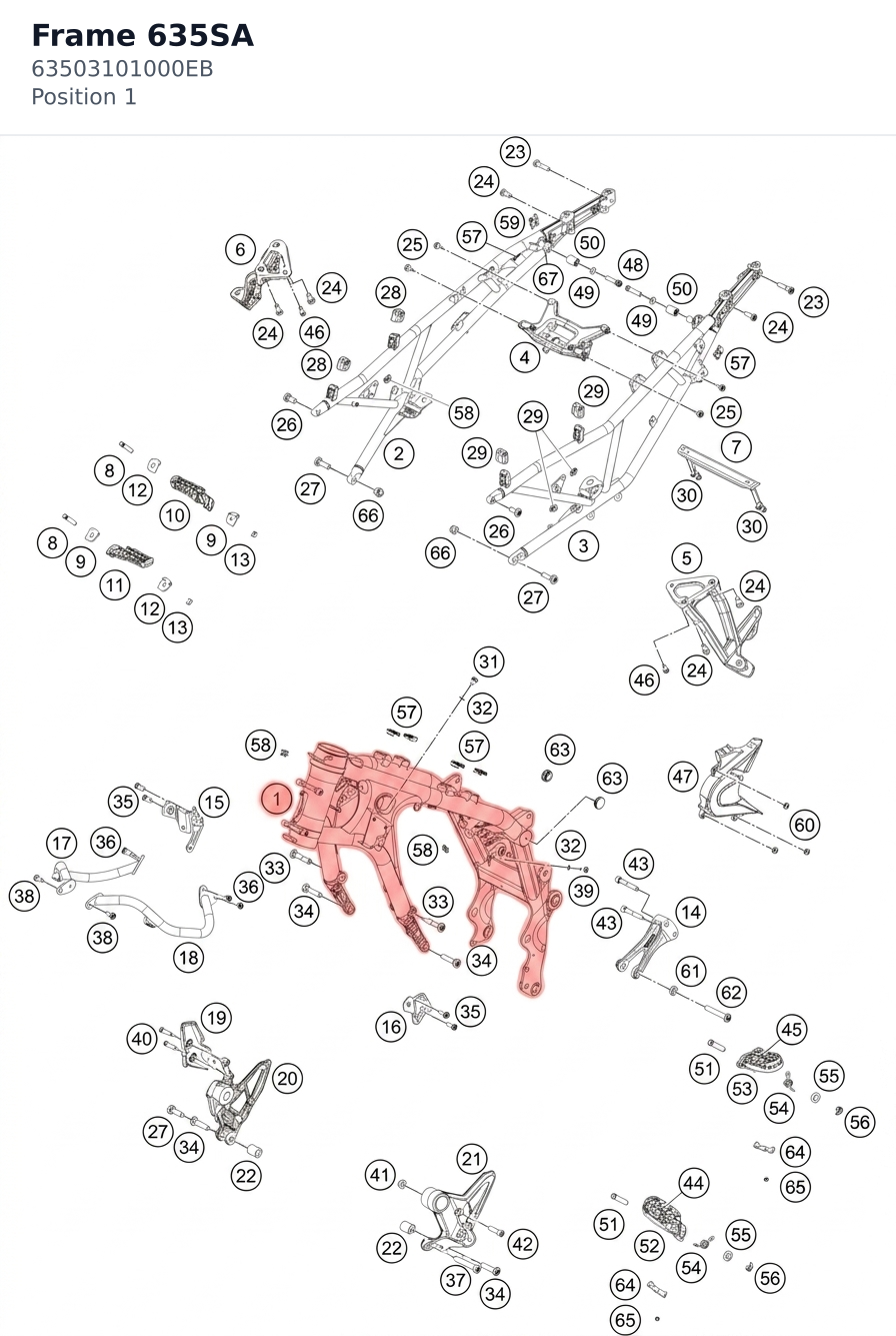 Diagram preview: Frame 635SA (63503101000EB)