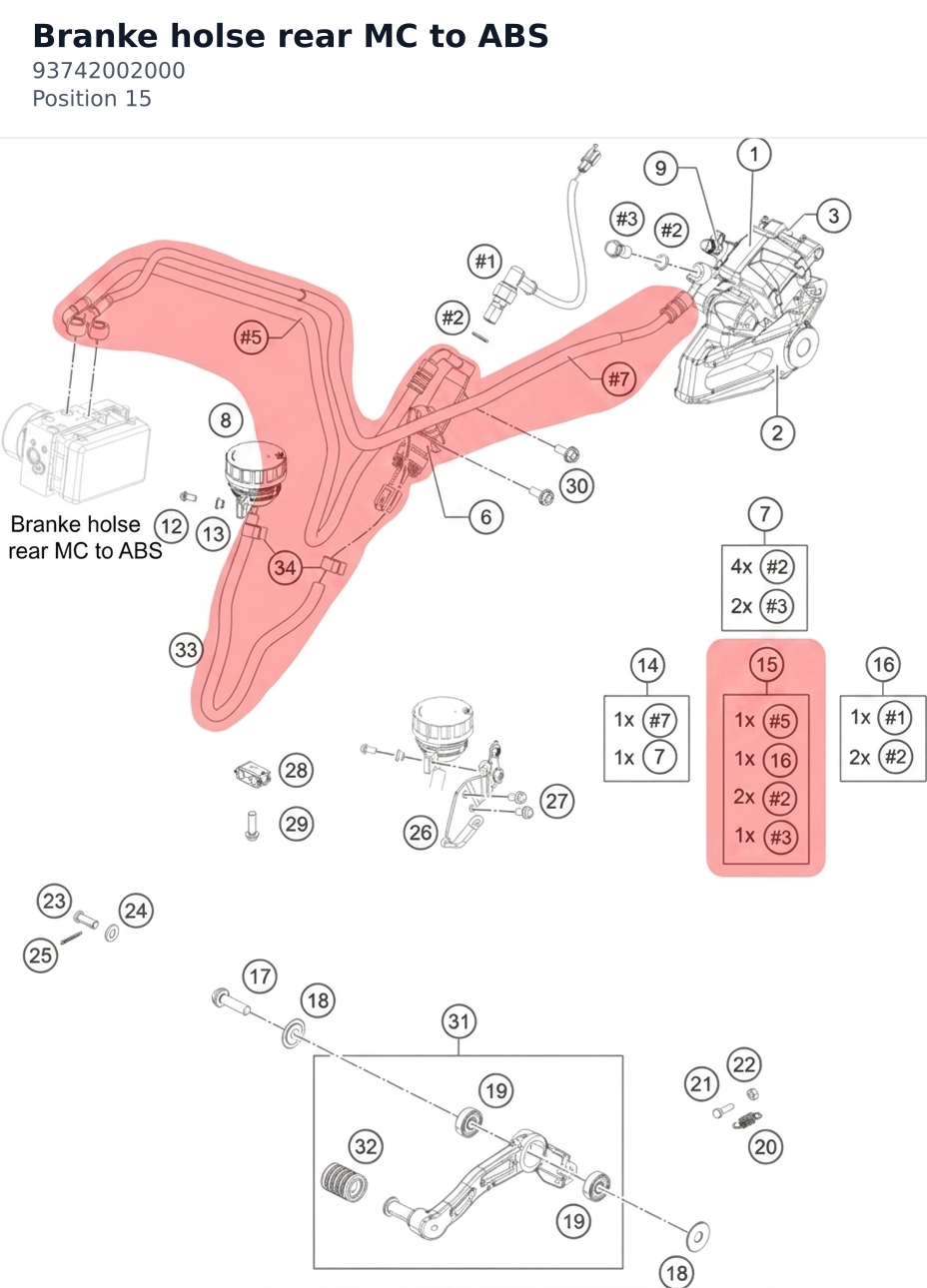 Diagram preview: Branke holse rear MC to ABS (93742002000)