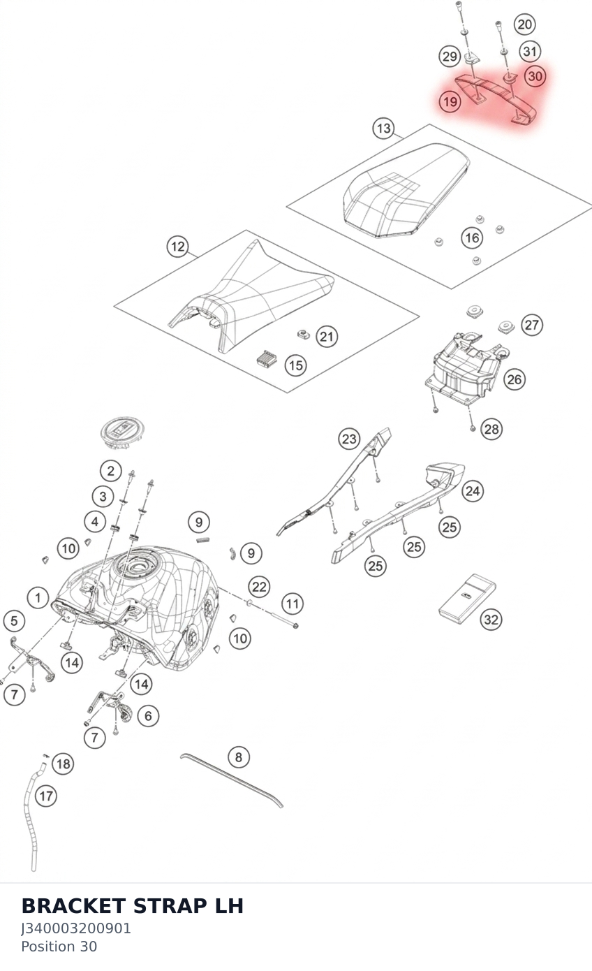 Diagram preview: BRACKET STRAP LH (J340003200901)