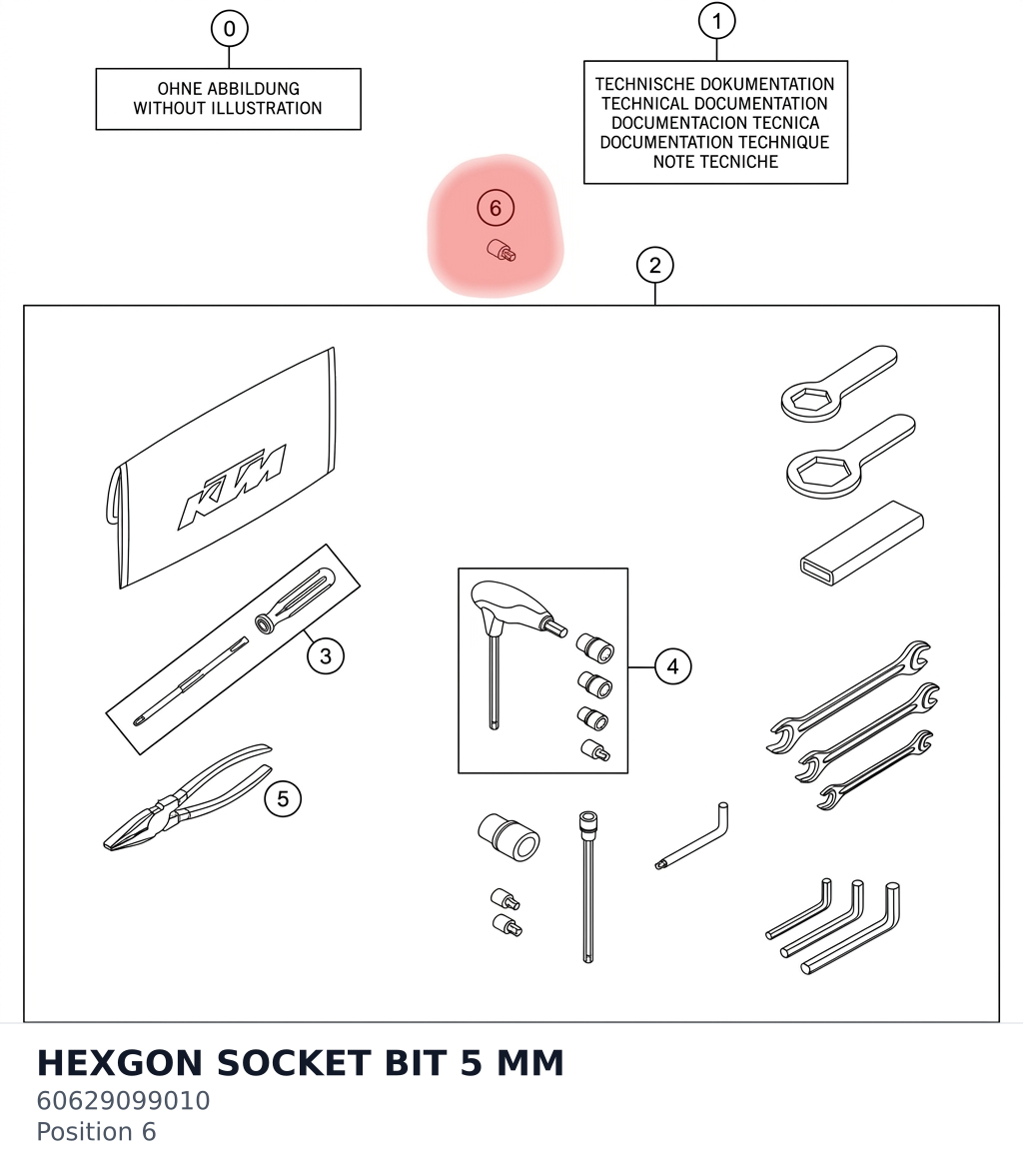 Diagram preview: HEXGON SOCKET BIT 5 MM (60629099010)