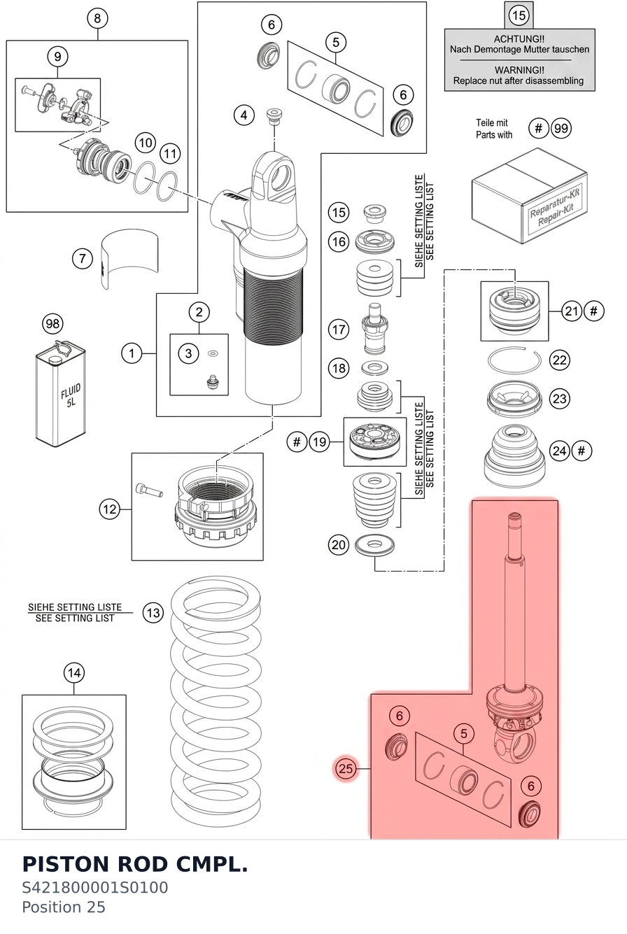 Diagram preview: PISTON ROD CMPL. (S421800001S0100)
