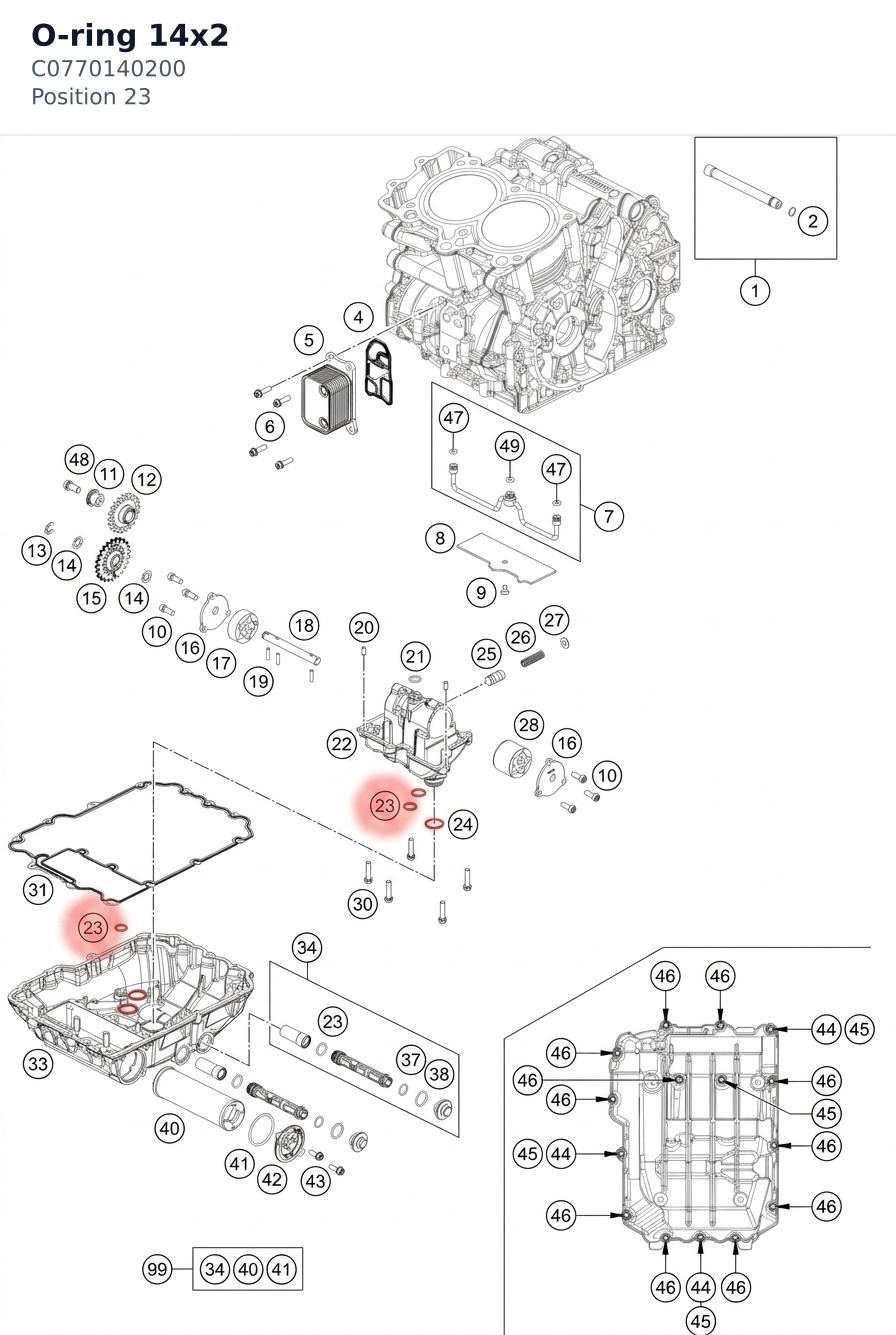 Diagram preview: O-ring 14x2 (C0770140200)