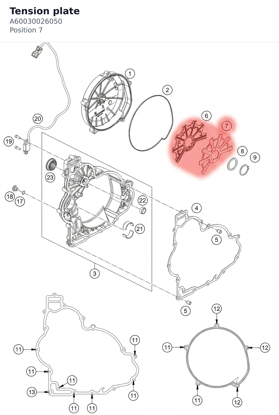 Diagram preview: Tension plate (A60030026050)