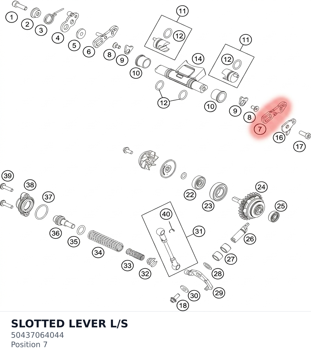 Diagram preview: SLOTTED LEVER L/S (50437064044)