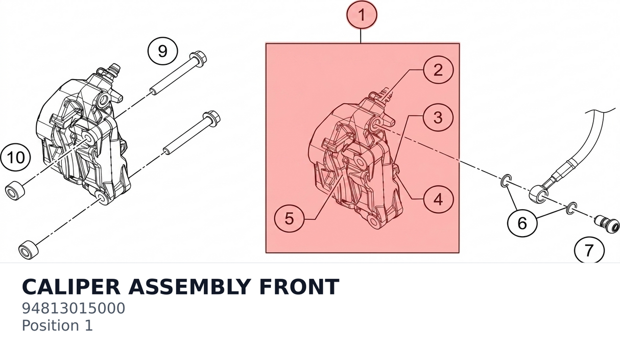 Diagram preview: CALIPER ASSEMBLY FRONT (94813015000)