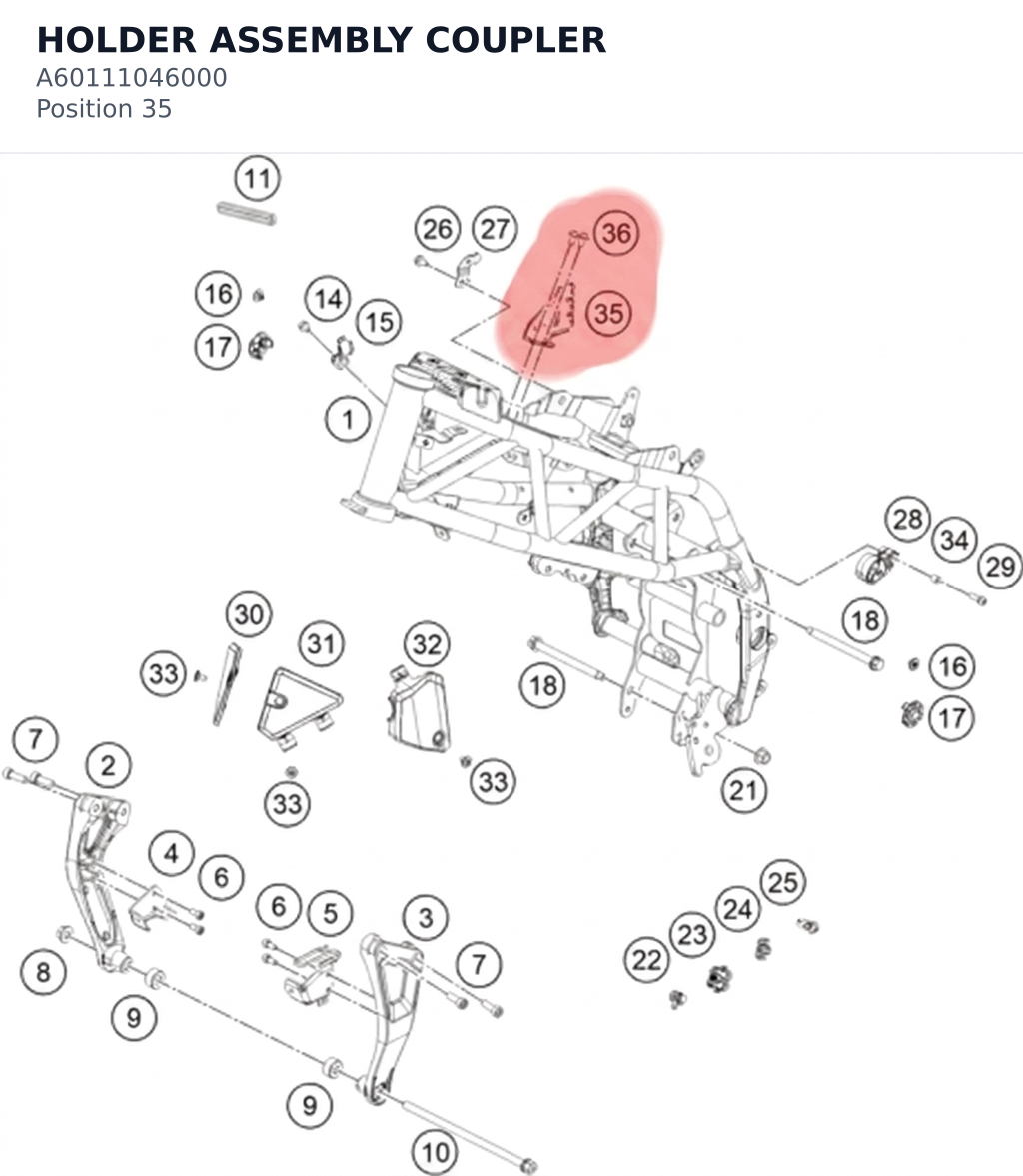 Diagram preview: HOLDER ASSEMBLY COUPLER (A60111046000)