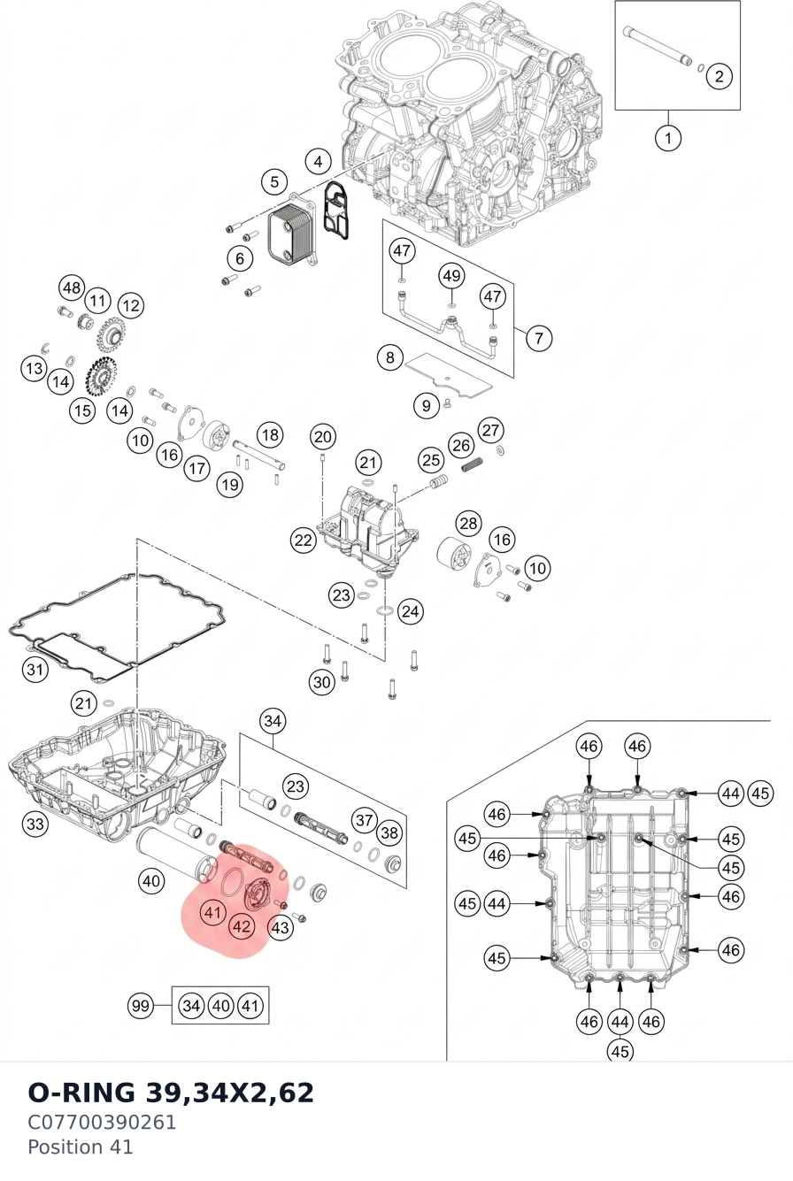 Diagram preview: O-RING 39,34X2,62 (C07700390261)