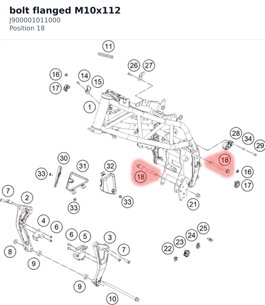Diagram preview: bolt flanged M10x112 (J900001011000)