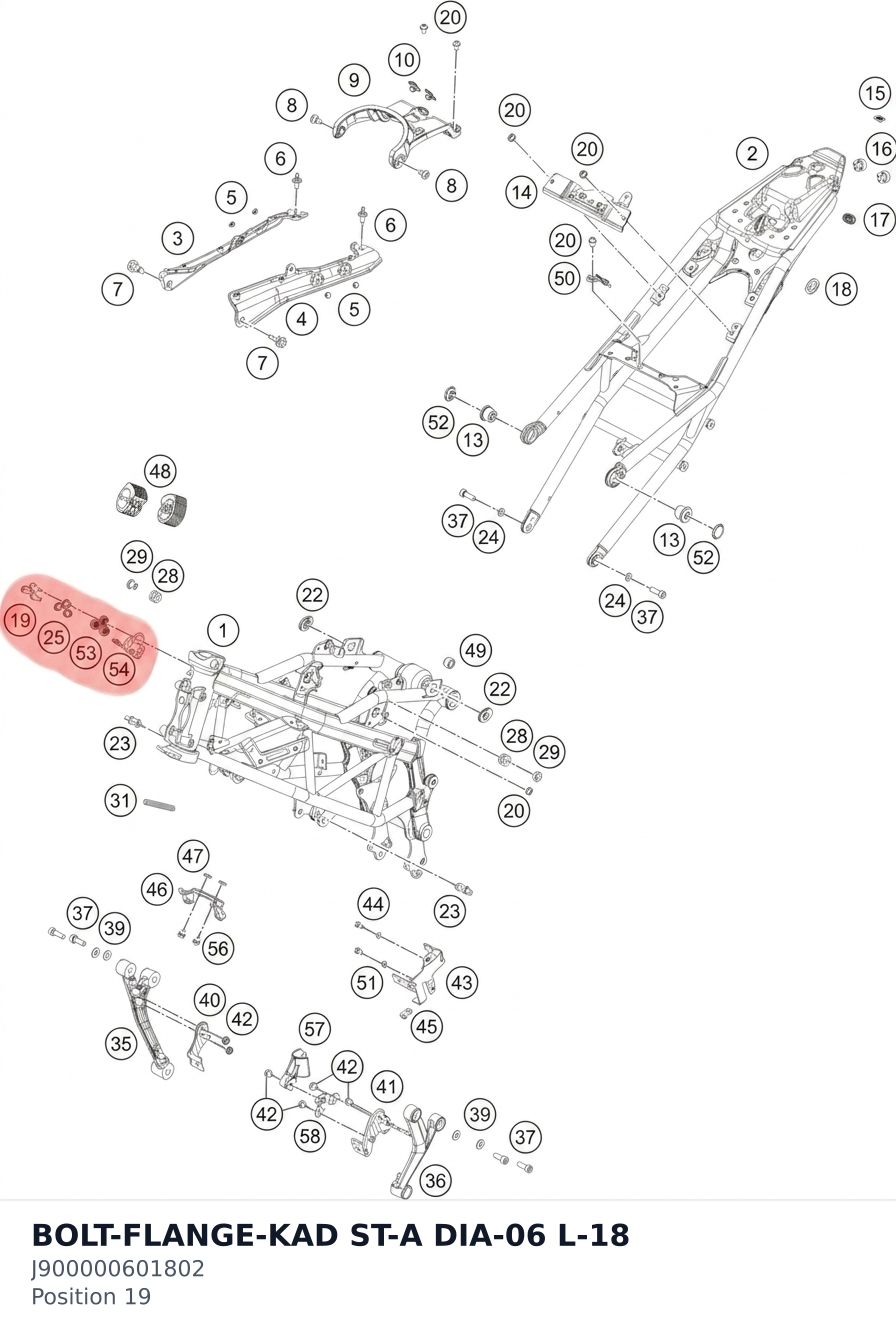 Diagram preview: BOLT-FLANGE-KAD ST-A DIA-06 L-18 (J900000601802)