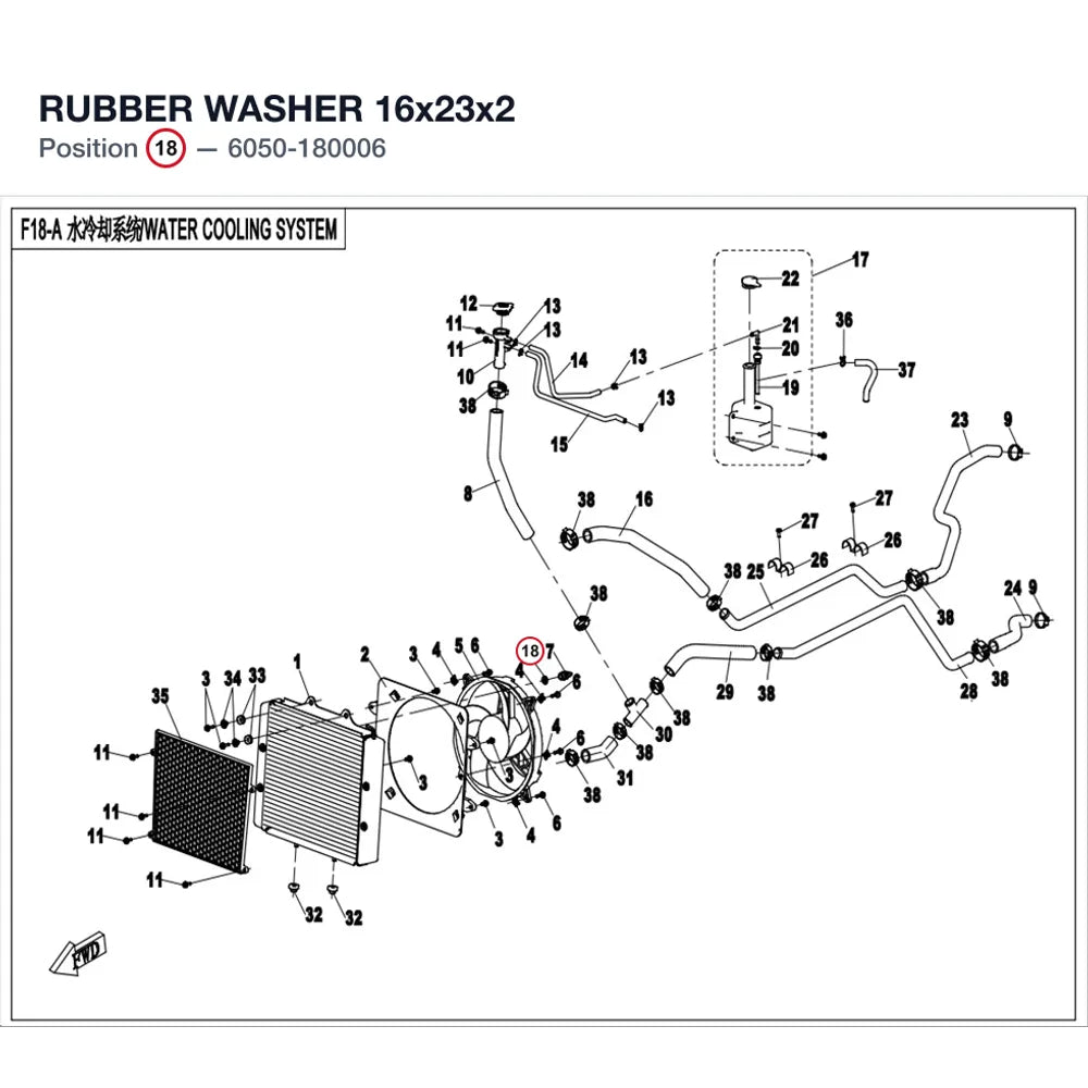 RUBBER WASHER 16x23x2 product image