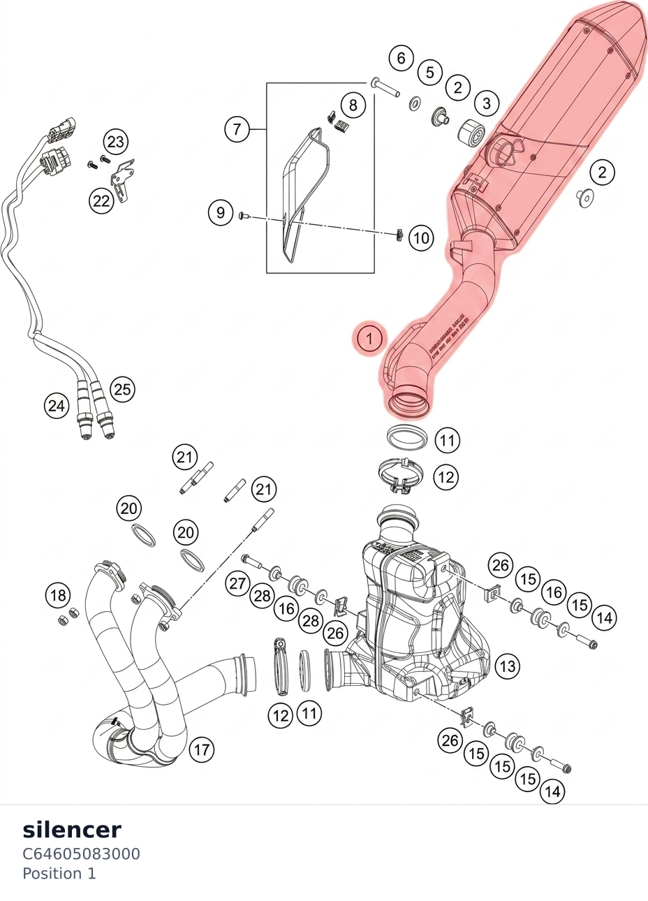 Diagram preview: silencer (C64605083000)