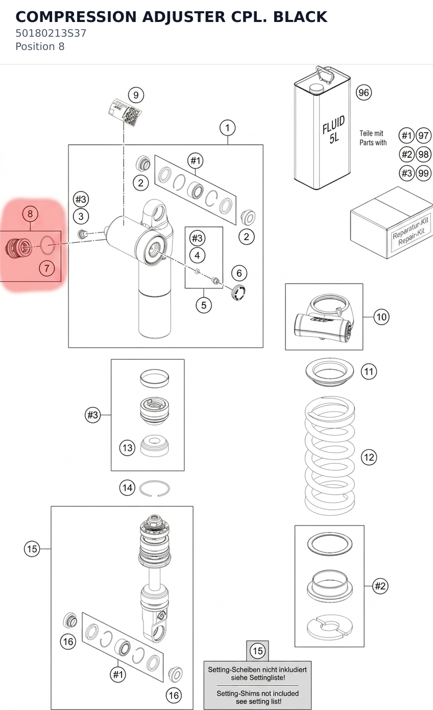 Diagram preview: COMPRESSION ADJUSTER CPL. BLACK (50180213S37)