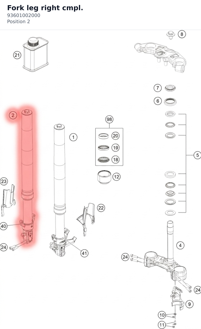 Diagram preview: Fork leg right cmpl. (93601002000)