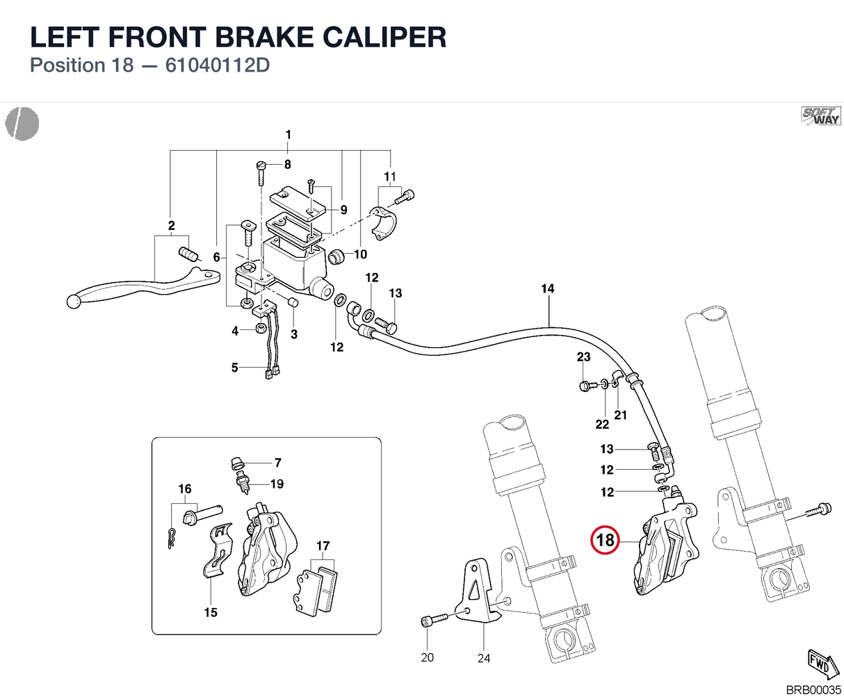 LEFT FRONT BRAKE CALIPER
