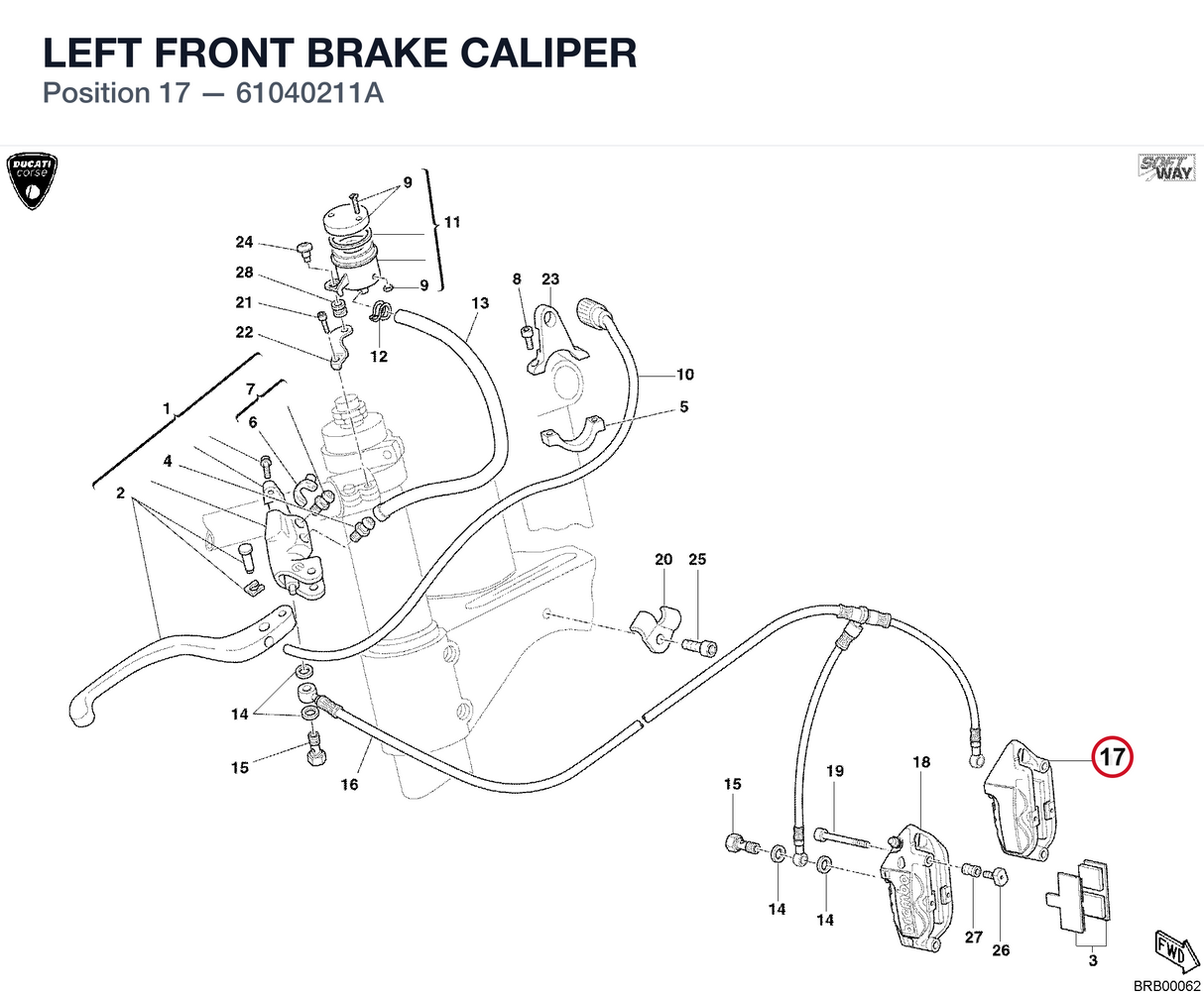 LEFT FRONT BRAKE CALIPER