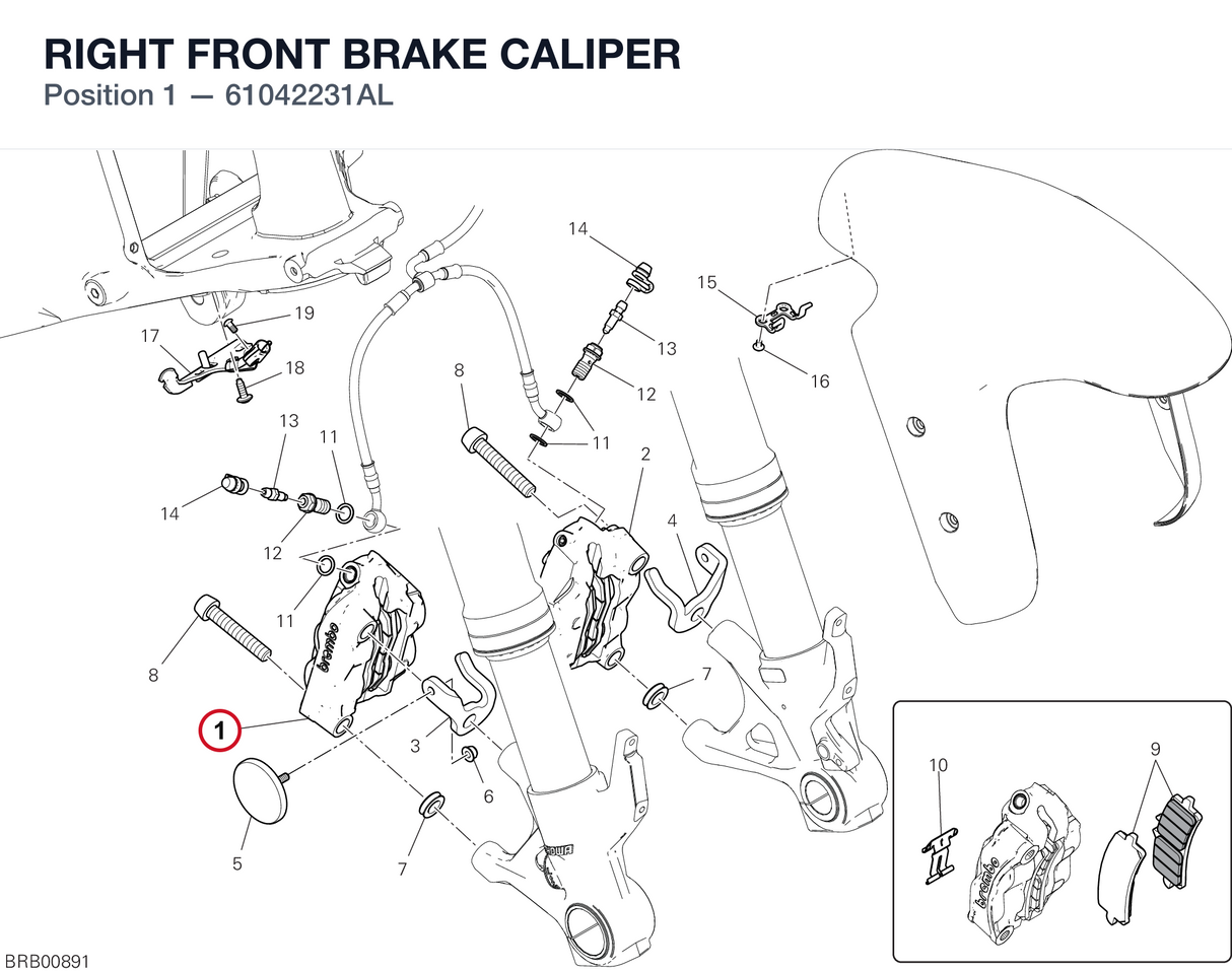 RIGHT FRONT BRAKE CALIPER