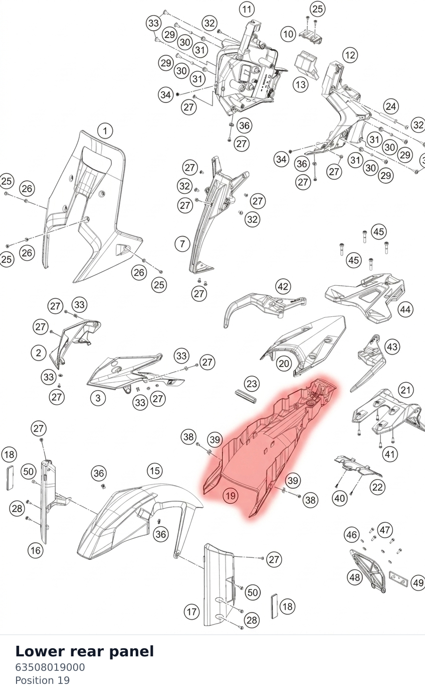 Diagram preview: Lower rear panel (63508019000)