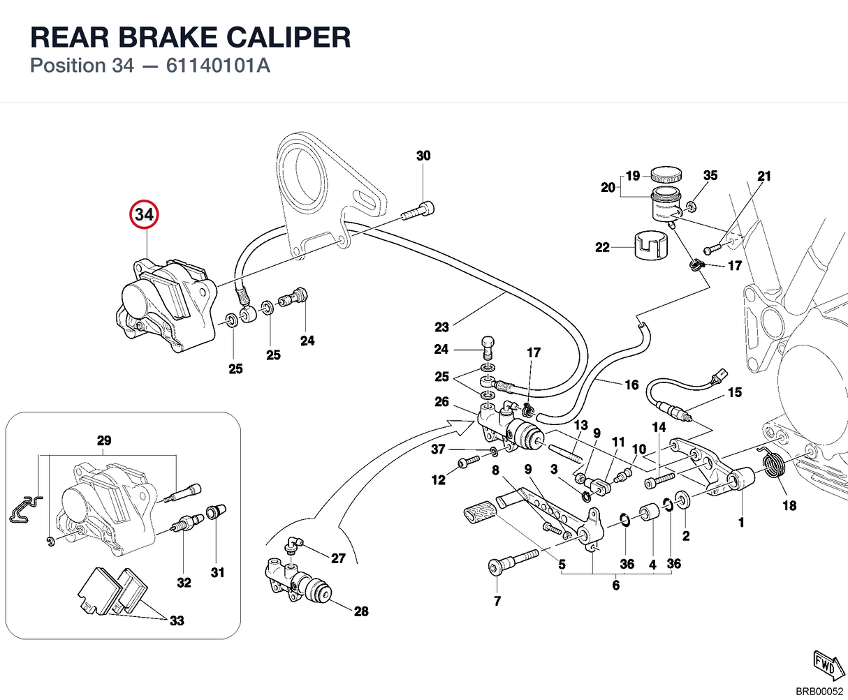 REAR BRAKE CALIPER