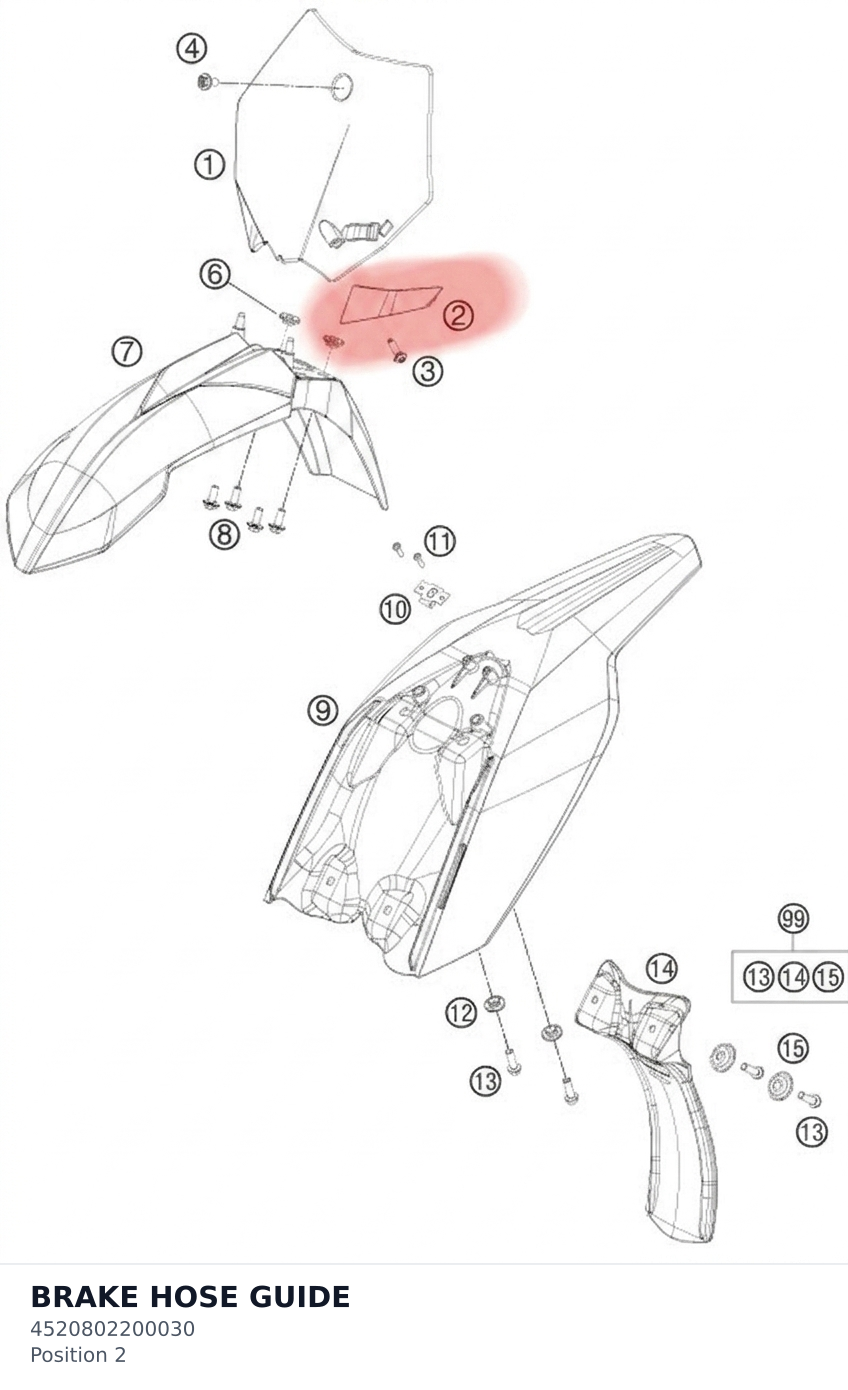 Diagram preview: BRAKE HOSE GUIDE (4520802200030)