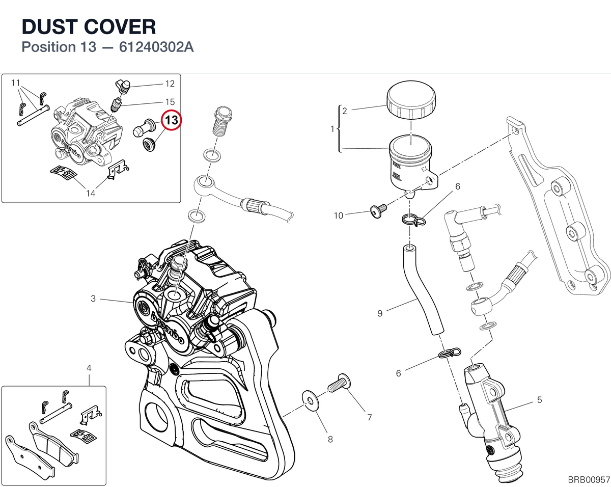 DUST COVER 61240302A diagram position