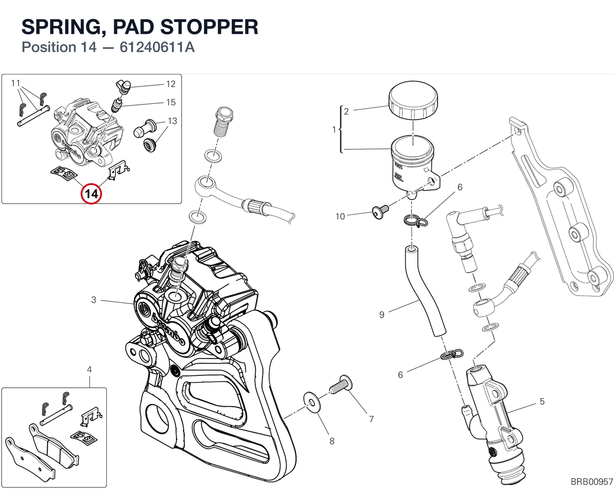 SPRING, PAD STOPPER 61240611A diagram position