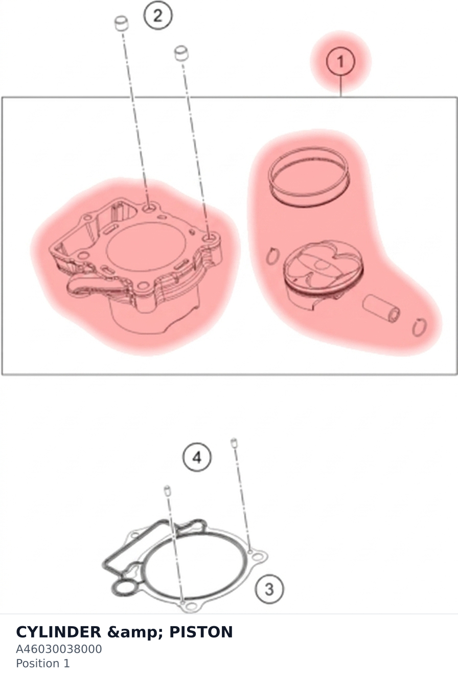 Diagram preview: CYLINDER & PISTON (A46030038000)