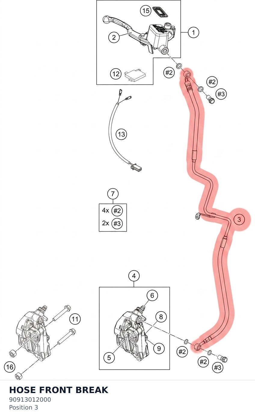 Diagram preview: HOSE FRONT BREAK (90913012000)