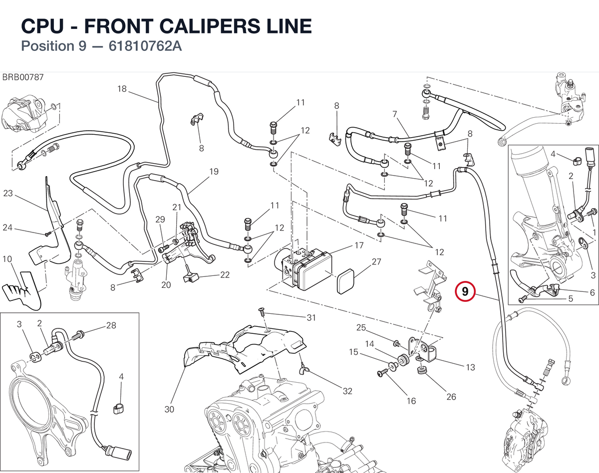 CPU - FRONT CALIPERS LINE 61810762A diagram position