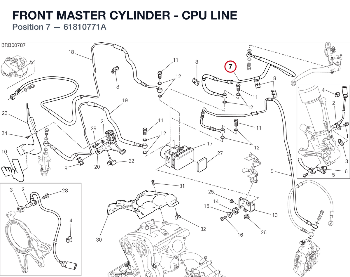 FRONT MASTER CYLINDER - CPU LINE 61810771A diagram position