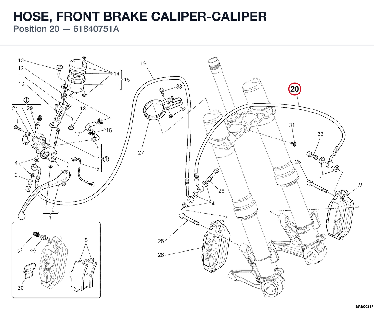 HOSE, FRONT BRAKE CALIPER-CALIPER